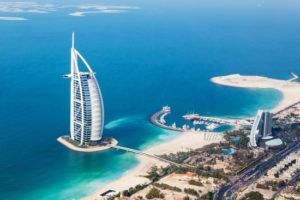 Dubai Tour. Burj al Arab through birds eye view.