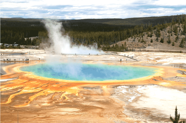 Yellowston National Park, Grand Prismatic Spring, Landscape, countryside, rural ,tourism
