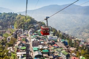 Gangtok Ropeway in Gangtok city in the Indian state of Sikkim, India. This is one of the greatest tourist attractions in Gangtok