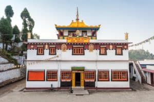 The outside view of Ghoom Monastery, this famous 19th-century monastery is an important Tibetan Buddhist sanctuary. One of the famous landmarks in Darjeeling, East India.