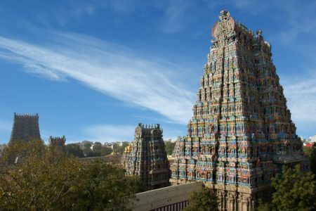 Meenakshi Hindu Temple in Madurai Meenakshi hindu temple in Madurai, Tamil Nadu, South India. One of the famous landmarks in East India