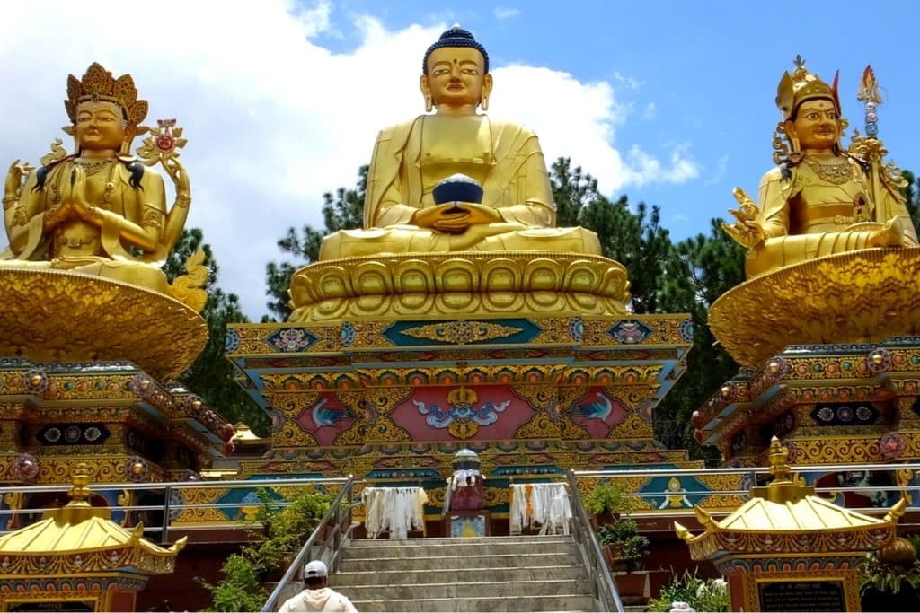 Three golden Buddha in Swayambhu, Kathmandu Tours