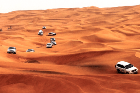 Explore the desert by 4WD vehicle, Dubai SAND DUNE BASHING
Get an adrenaline rush traversing the golden sand dunes. A bumpy and thrilling ride on the surface of the shifting sands.