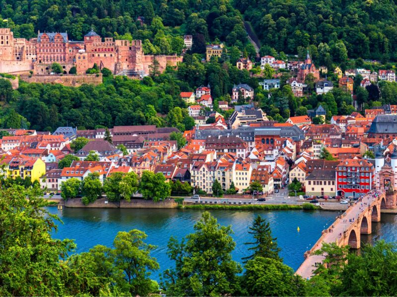 Germany tour: Heidelberg river view with Heidelberg Castle