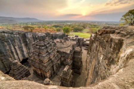 Kailas temple in Ellora caves, Maharashtra state KAILASA TEMPLE
Step into the largest of the rock-cut Hindu temples at Ellora Caves.