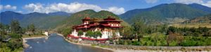 Punakha Dzong is one of the largest monasteries in Bhutan and a famous tourist attraction. 3 sides of the dzong are surrounded by rivers.