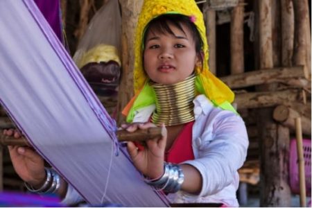 Karen Long Neck Hill Tribe
The mountain tribes in northern Thailand continue this traditional practice. Women put brass rings on their neck starting from 5 or 6 years old and increase the number of rings every year.