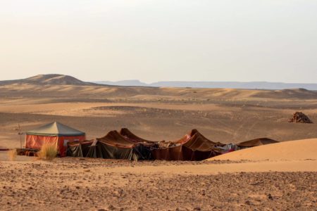 Bedouin desert camp Bedouin desert camp near sanddunes of Merzouga, Morocco