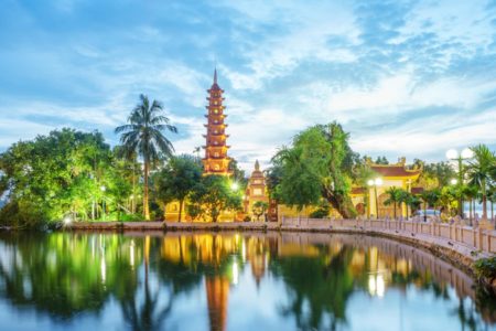 HANOI'S WEST LAKE
Provides a tranquil escape from the bustling of Vietnam's capital and a view of Tran Quoc Pagoda.